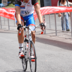 Alex all'arrivo del percorso lungo con i segni della caduta...